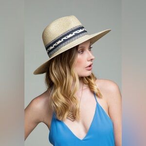 Women's Ruggine Braided Trim Panama Hat with Inner Adjustable Band